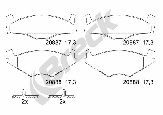 Set placute frana,frana disc 20887 10 702 00 BRECK